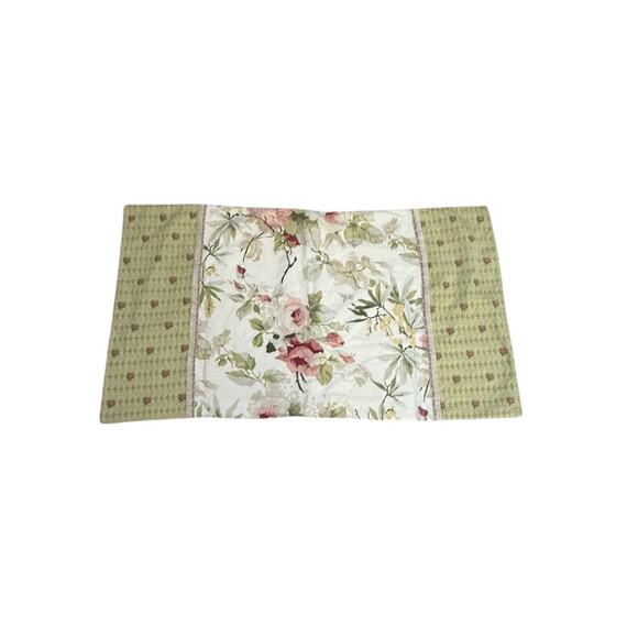 jcpenney Other - Vintage‎ Floral Queen Pillowcase Sham Green Pink Roses Cottagecore Shabby Set